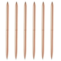 Slim Metallic Ballpoint Pen, 6Pcs Writing Pens, Rose Gold