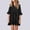 Black, variant on Babysbule Dresses for Women Women Solid V-Neck Ruffles Half Sleeve Swing Shift Loose Dress