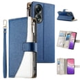 thumbnail image 3 of Funda cartera GANGXUN para OPPO A58 4G , cuero PU con tarjetero, cremallera, correa de mano, soporte y protección 484°, 3 of 6