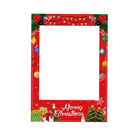 Image of HOMEMAXS Xmas Paper Photo Frame Handheld Photo Frame Christmas Party Photography Accessories Fashion Selfie Picture Frame for Home