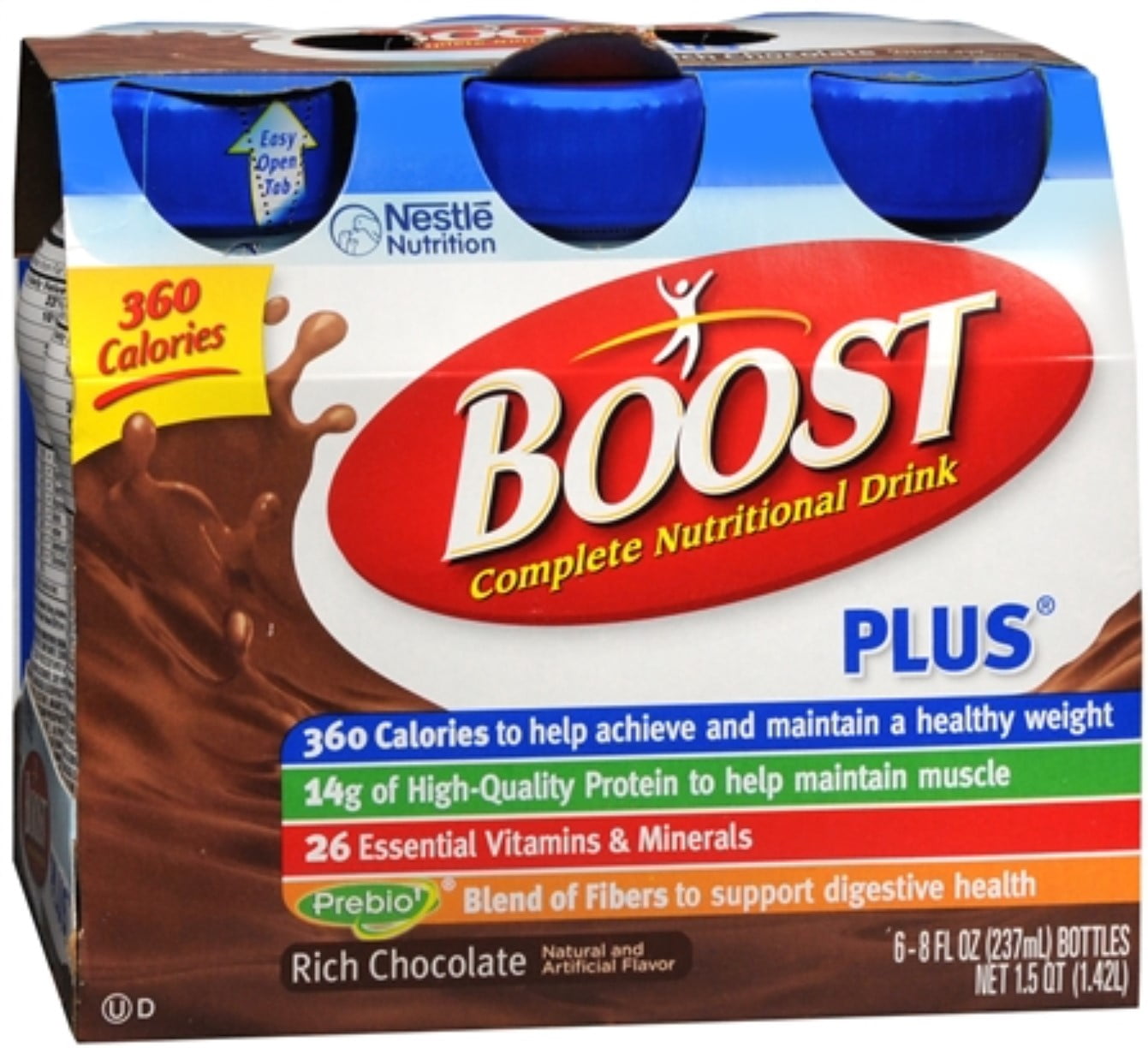 BOOST PLUS Nutritional Energy Drinks Chocolate 48 oz (Pack of 3