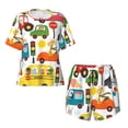 thumbnail image 4 of Lsque Transports with Animals Women's Short-Sleeved Pajama Set - 2 Piece Soft and Lightweight Sleepwear Set-X-Large, 4 of 9