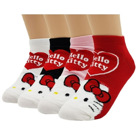 

JJMax Women s Hello Kitty Cute Cotton Blend Ankle Socks Set (Huggy Kitty)