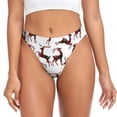 thumbnail image 1 of Balery Christmas Plaid Moose Tangas de Algodón para Mujer con Estampado – Ropa Interior Sexy, Transpirable, G-string-Small, 1 of 6