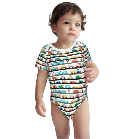 

Kdxio Funny Transport Pattern Unisex Baby Cotton Short Sleeve Bodysuits-2 Years
