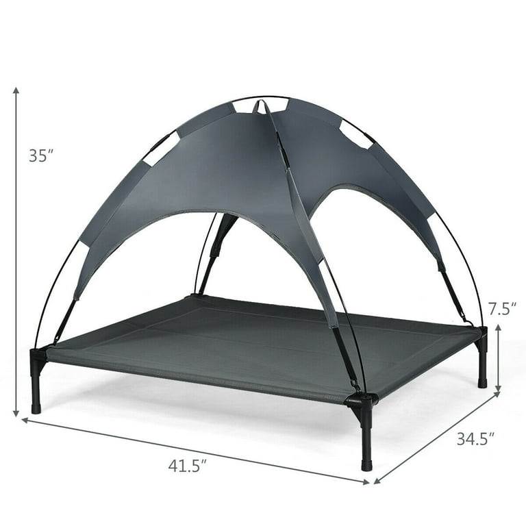 Gymax Raised 42 Durable Elevated Dog Cot with Waterproof Removable Canopy Shade for Outdoor Walmart