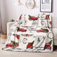 thumbnail image 4 of Pink Flamingo Throw Blanket, Christmas Blanket, Hibiscus Green Palm Leaf Tropical Xmas Gifts Holiday Blanket, White Blanket, Soft Flannel Blanket for Couch, Sofa, 30"x40"(Baby Size), 4 of 5