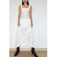 thumbnail image 5 of Robe Maxi à Volants Blanche Sans Bretelles avec Boutons et Smocking pour Femmes, Rose Soleil, 5 of 5