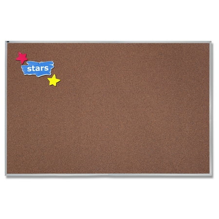 Quartet Premium Colored Cork Bulletin Board, 4' x 4', Aluminum Frame