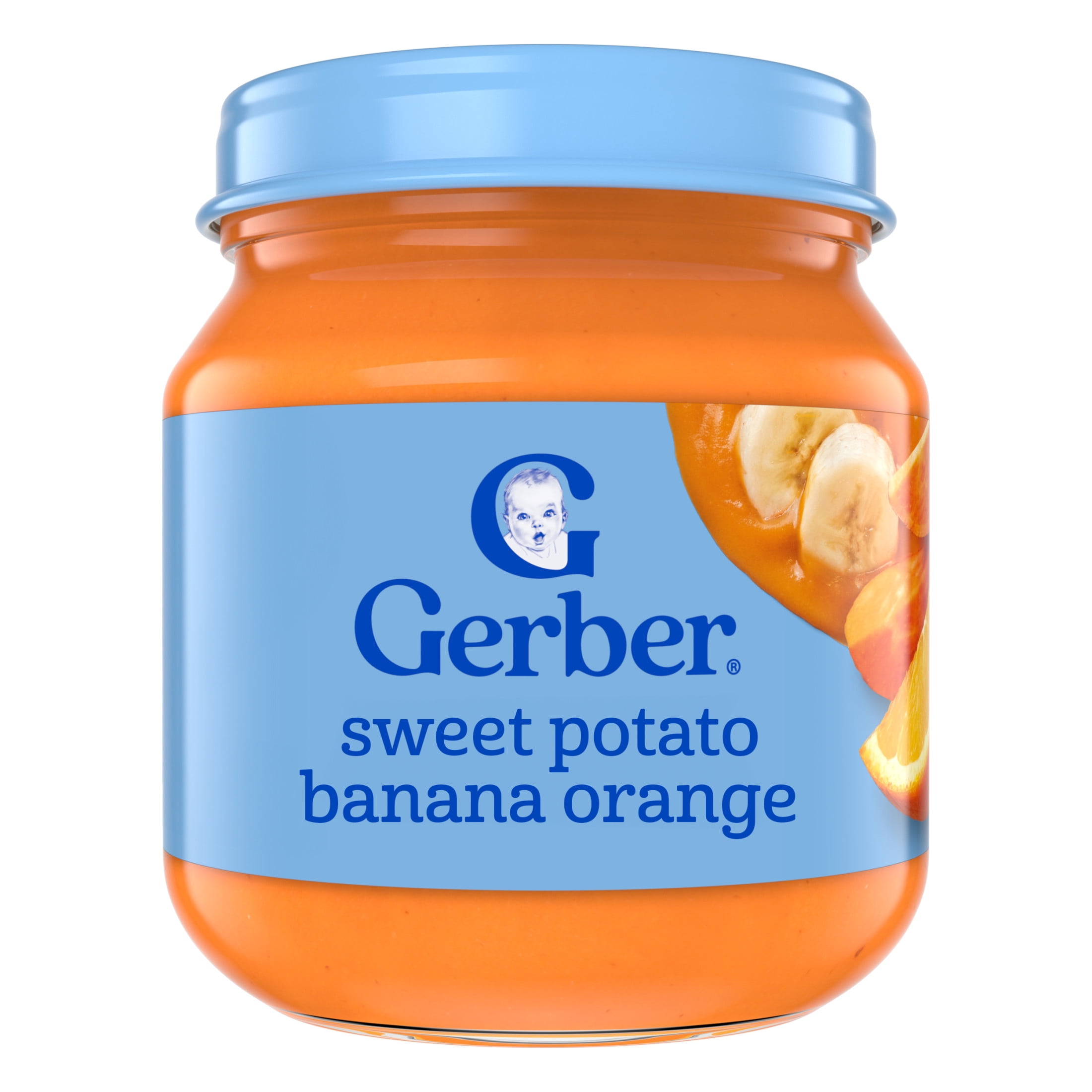 (3 pack) Gerber 2nd Foods Natural for Baby Baby Food, Sweet Potato Banana Orange, 4 oz Jar