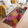 thumbnail image 2 of Colorful Dahlia Runner Rugs 2x6 ft Modern Abstract Red Orange Flower Oil Painting Style Washable Hallway Rugs Non-Slip Floor Mats Absorbent Bedside Runners for Bedroom Kitchen Bathroom Laundry Room, 2 of 9