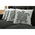 thumbnail image 5 of Ambesonne Tribal Throw Pillow Cover 4 Pack, Turtle Maori, 20", Black and White, 5 of 5