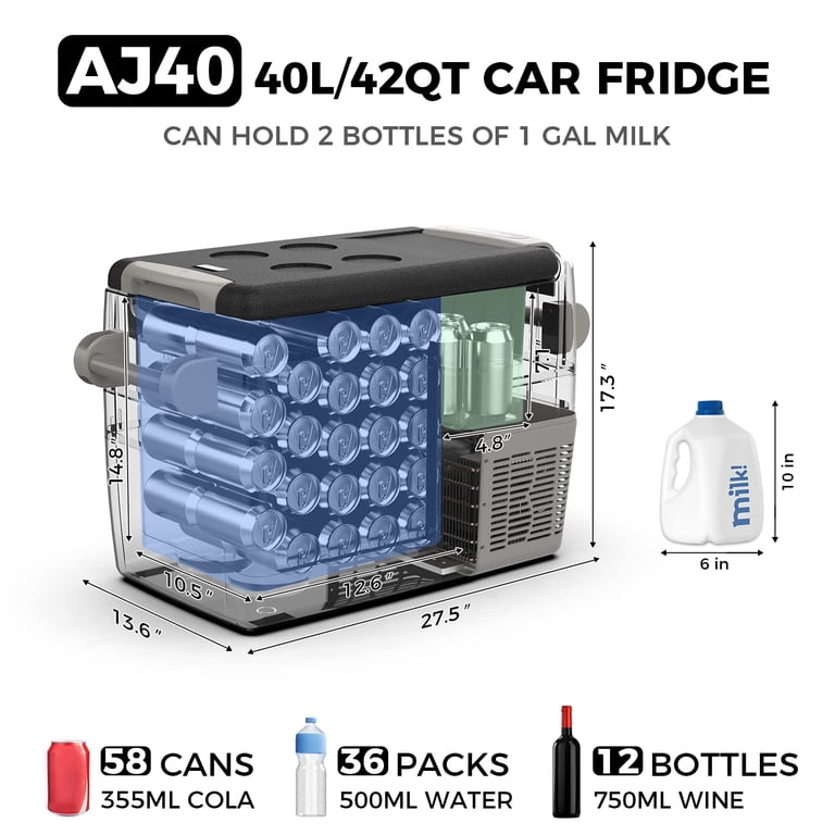 Setpower AJ40 42 Quart Portable Car Refrigerator - Walmart.com