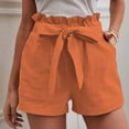 thumbnail image 2 of Sngxgn Womens High Waisted Running Shorts Workout Shorts with Liner Pockets(Orange,XXL), 2 of 5
