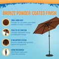 thumbnail image 3 of Bistro 7.5-ft Hexagon Market Umbrella - Coffee - Polyester Canopy, 3 of 7