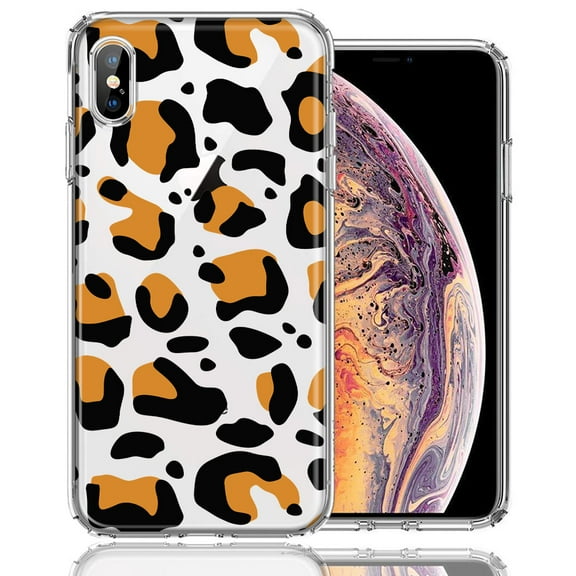MUNDAZE for Apple iPhone XS Max Classic Animal Wild Leopard Jaguar Print Double Layer Phone Case Cover