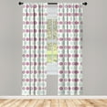 thumbnail image 4 of Ambesonne Winter Window Curtains, Abstract Modern Snowflakes, Each 28" W x 95" L, Pale Fuchsia Soft Blue, 4 of 4