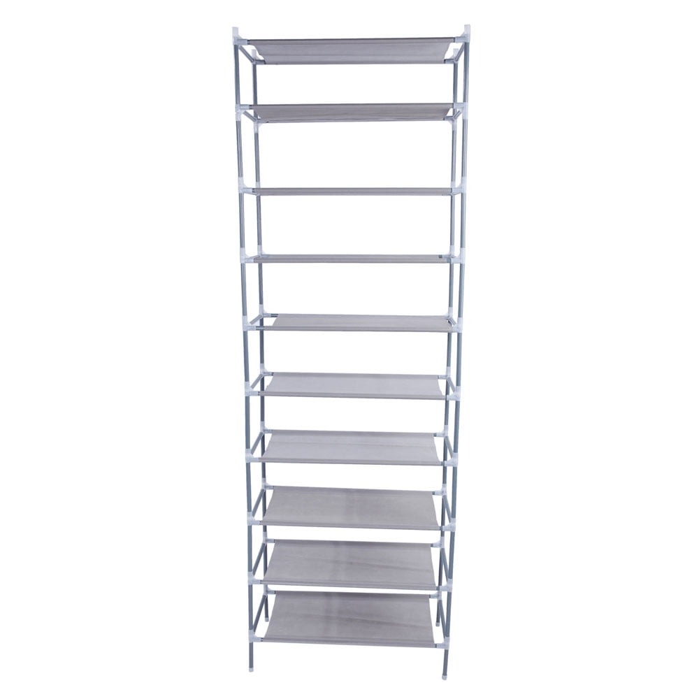 10-Tier Non-woven Fabric Shoe Rack Simple Assembly, Compact Durable