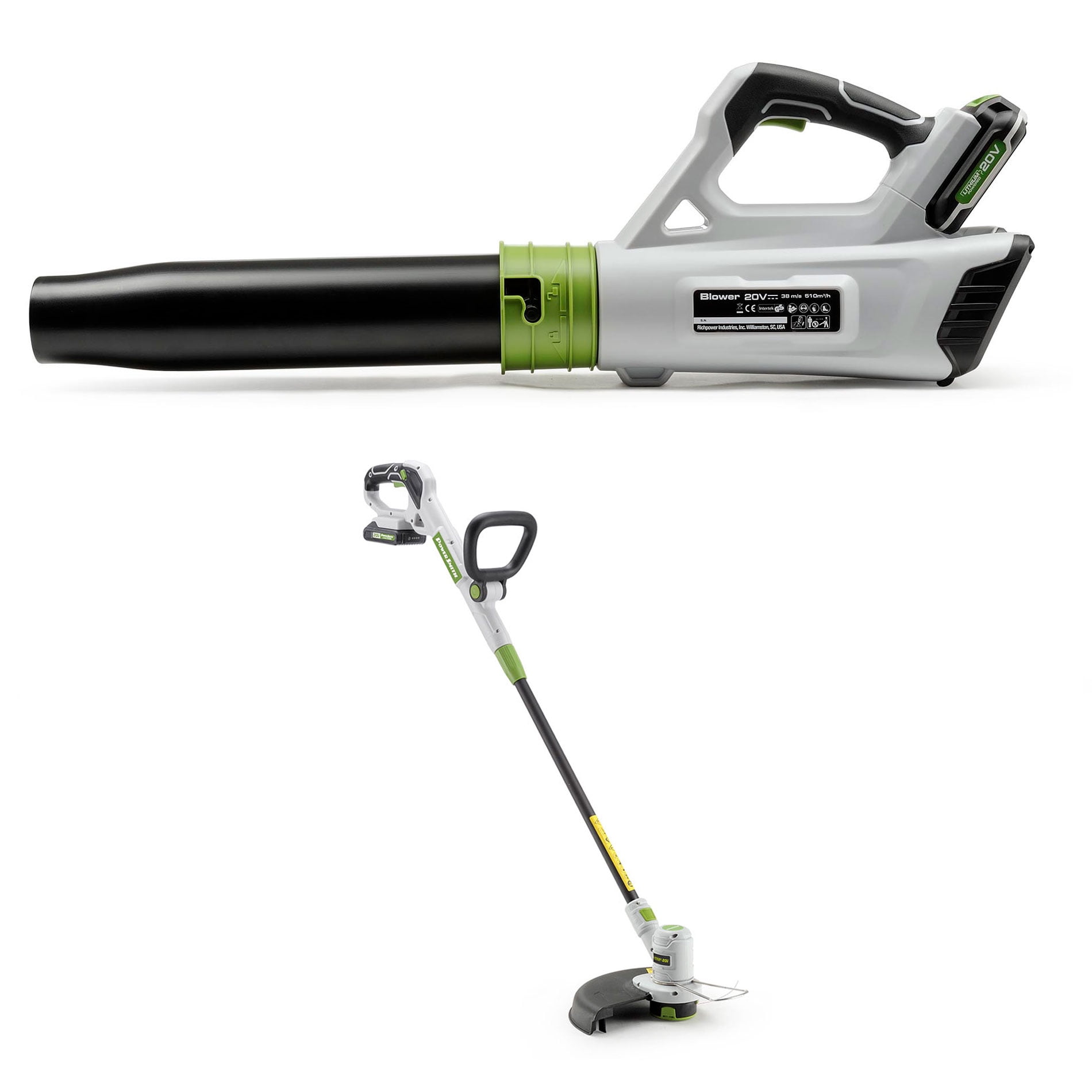 POWERSMITH 12 Inch Cordless Electric String Trimmer with 20V Battery and Charger 