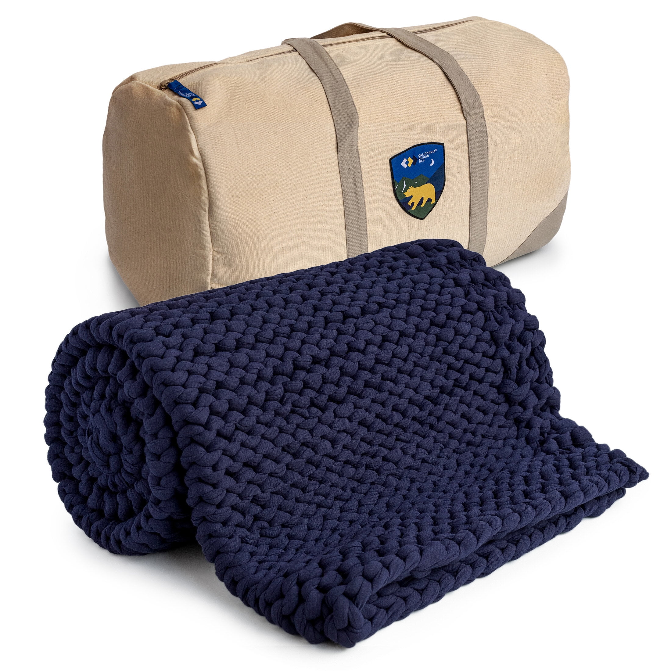 Cooling Handmade Chunky Knit Weighted Blanket 12 Pounds, 100 Cotton No Fillers, Breathable