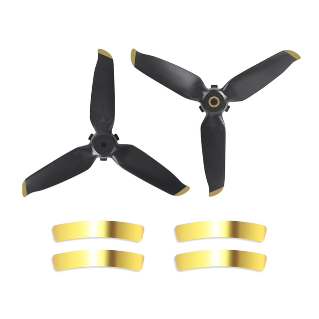 PROTECHER PLÁSTICO DRONE PROPELER Quadcopter Tipo de prensa Propulsor de liberación rápida con pegatinas decorativas Reemplazo de aeronaves para DJI FPV Oro kenally EL006186-02
