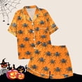 thumbnail image 7 of Halloween Pajamas Halloween Casual Soft Button Short Sleeve Pajamas for Women Set, 7 of 7