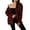 Red, variant on QQAMB Women's Jacket Flannel Plaid Shacket Long Sleeve Button Down Shirts Jacket Coats Black M