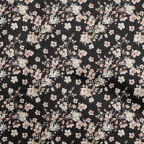 oneOone Viscose Chiffon Black Fabric Watercolor Floral Dress Material Fabric Print Fabric By The Yard 42 Inch Wide-aC