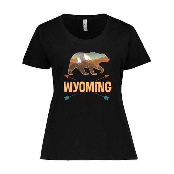 Inktastic Wyoming Vacation Bear Silhouette Women's Plus Size T-Shirt