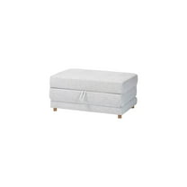 Grey Fabric Convertible Sleeper Ottoman - Twin Size - Solid Wood Frame