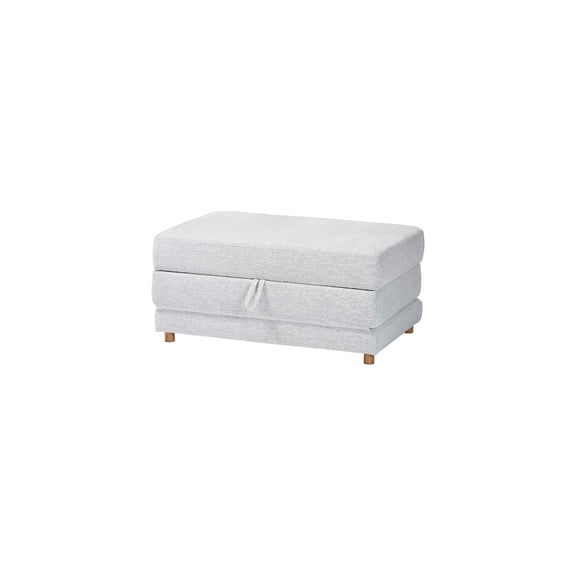Grey Fabric Convertible Sleeper Ottoman - Twin Size - Solid Wood Frame