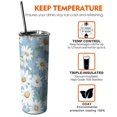 thumbnail image 6 of 20oz Lightblue Daisy Flower Green Leaves Pattern Skinny Tumblers Stainless Steel Tumbler with Lid and Straw,Vacuum Insulated Double Wall Travel Tumbler Cups with Cleaning Brush for Coffee,Tea, 6 of 6