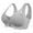 Gray, variant on KMYY Women Bra Lace Front Closure Floral Embroidery Full Support Elastic Wide Straps Push-up Wire-free Full Cup Bra for Daily Sport