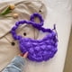 thumbnail image 3 of Bolsas de vagabundo para mujer, bolsa de pecho de ocio acolchada coreana, bolso de mano (púrpura) Likrtyny Para Estrenar, 3 of 9