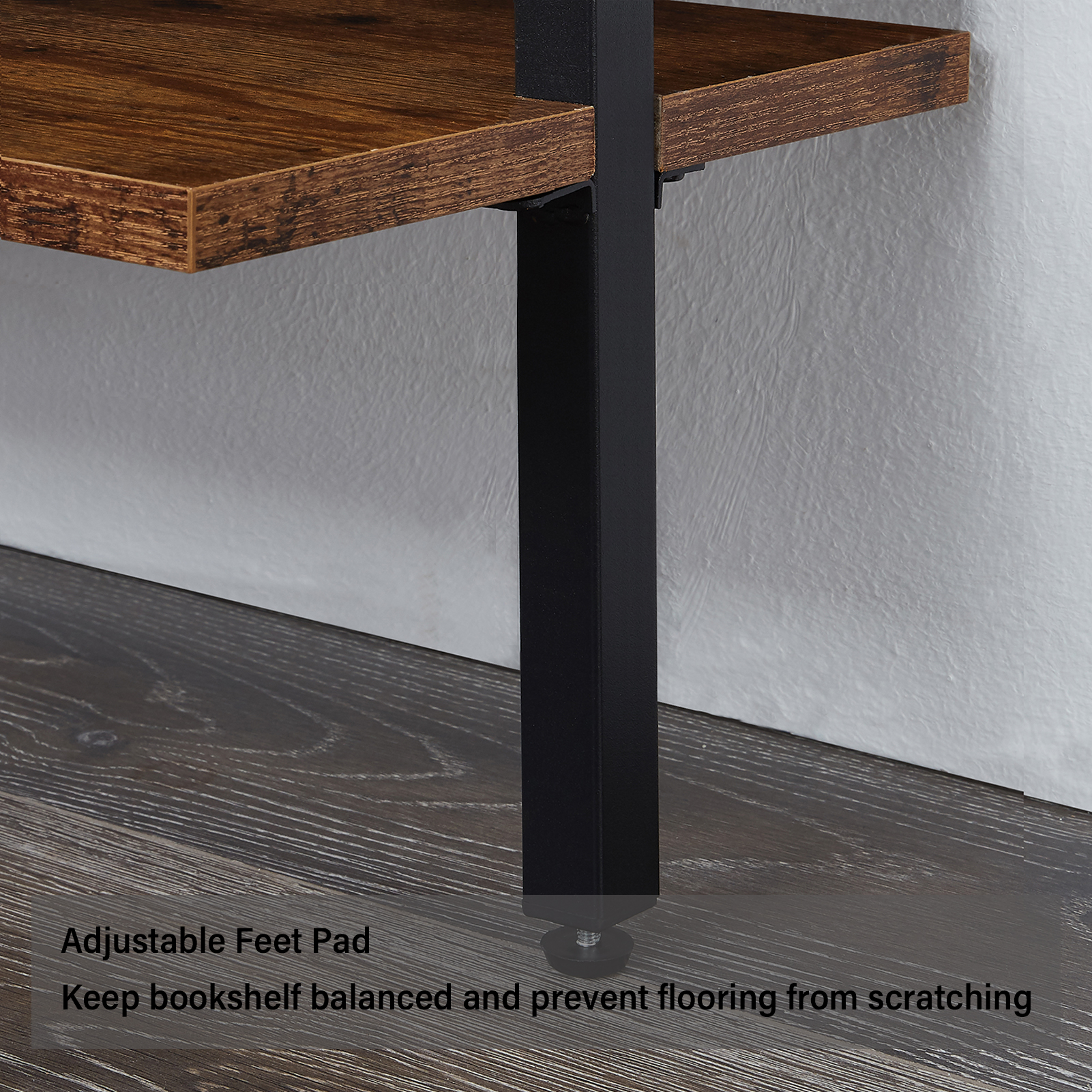 Buy SUPERJARE Industrial Ladder Shelf, 5Tier Wood WallMounted