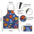 thumbnail image 3 of Pioneer Flower Floral Print Pattern Apron-Garden Aprons for Women with Pockets-Cotton Linen Waterproof Kitchen Cooking Gardening Aprons Adjustable for Kitchen,Cooking,BBQ and Salon 33x27 Inch, 3 of 7