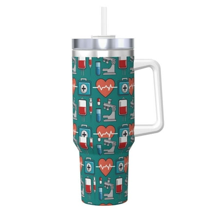 

Sikiie Medical Elements Insulated Stainless Water Bottle Lid Travel Mug Cup Insulated Tumblers Cup 40oz Ice Bully With Handle