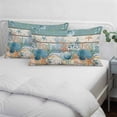 thumbnail image 3 of Vintage Blue Coastal Pillow Covers, Linen Long Throw Pillow Case, Summer Beach Starfish Shell Coral Nautical Holiday Pillow Protector Decorative Cushion Cover for Living Room/Bedroom 12" x 20", 3 of 8