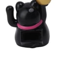thumbnail image 2 of Riousery 2-Inch Solar Powered Waving Arm Lucky Cat Ornament, Welcoming Wealth Fortune Cat Decorative Figurine for Office Desk, Car Dashboard, and Home Decor - Black Variant, 2 of 9