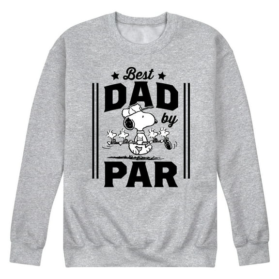 Peanuts - Best Dad By Par - Men's Crew Neck Fleece Pullover