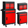 thumbnail image 2 of Ktaxon 4-Drawer 2-IN-1 Rolling Tool Chest Storage Cabinet, Mechanic Tool Organizer Box, 23.2" L x 11" W x 40.2" H, Black & Red, 2 of 2