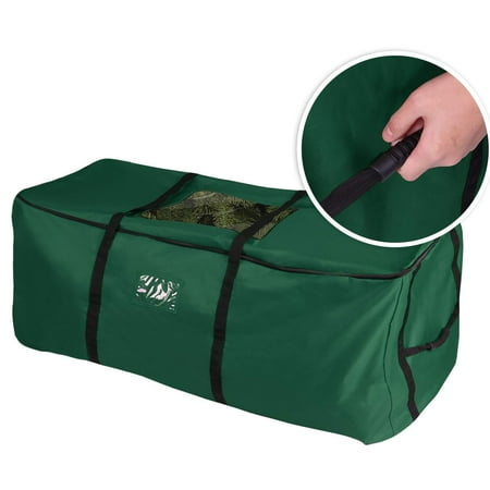 Artificial Christmas Tree Bags For Storage Christmas Tree Storage Bag, Heavy Duty Canvas Storage Container, Large for 9ft Artificial Tree - Green ()