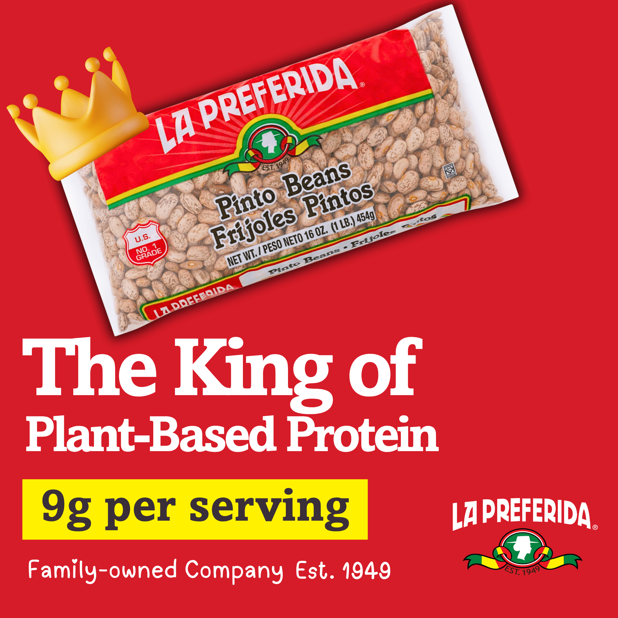 (7 pack) La Preferida Pinto Beans 16 oz Bag - Kosher, Good Source of Fiber and Protein