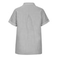 thumbnail image 5 of Fangasis Ladies Shirts Short Sleeve Blouse Button Down Tops Women Casual Tunic Shirt Elegant Holiday Gray XS, 5 of 9