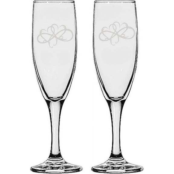 Gifts Infinity® Wedding Interlock Hearts Champagne Flutes Set of 2 Toasting Glasses (Heart With Hands) (Infinity 2 Heart)