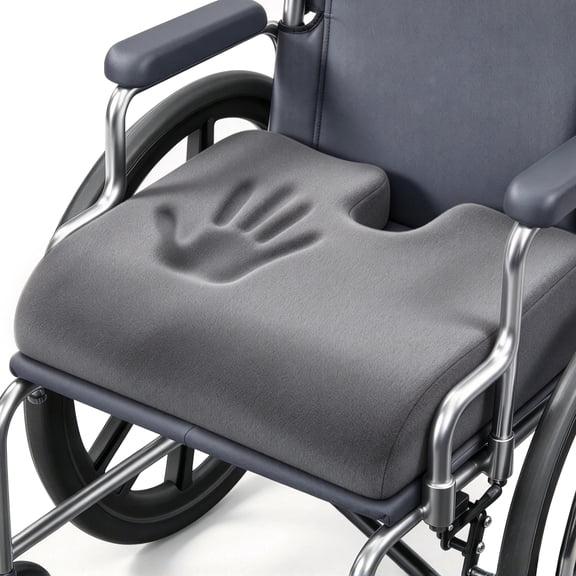 Wheelchair Seat Cushions (18"x16"x3") for Sciatica, Grey Coccyx, Pressure Sore and Ulcer Pain Relief, Memory Foam Pressure Relief Cushion with Removable, Breathable & Waterproof Fabric