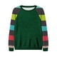 thumbnail image 5 of Moda mujer Casaul Print Plus manga larga Patchword O-cuello camiseta blusa Fridja  hkj3307, 5 of 5