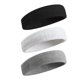 thumbnail image 1 of 3Sweatbands Diadema deportiva para hombres y mujeres - Banda deportiva de tela de rizo de algodón que absorbe la humedad para tenis, baloncesto, correr - Negro/Blanco/Gris, 1 of 5
