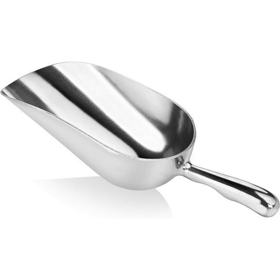 Foodservice 34523 One-Piece Cast Aluminum Round Bottom Bar Ice Flour Utility Scoop, 12-Ounce, Silver (Hand Wash Only)