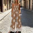thumbnail image 5 of PBFRDSJ Boho Jumpsuit for Women Smocked Bodice Floral Cami Wide Leg Jumpsuit Summer Sleeveless Square Neck Loose Rompers with Pockets, 5 of 7